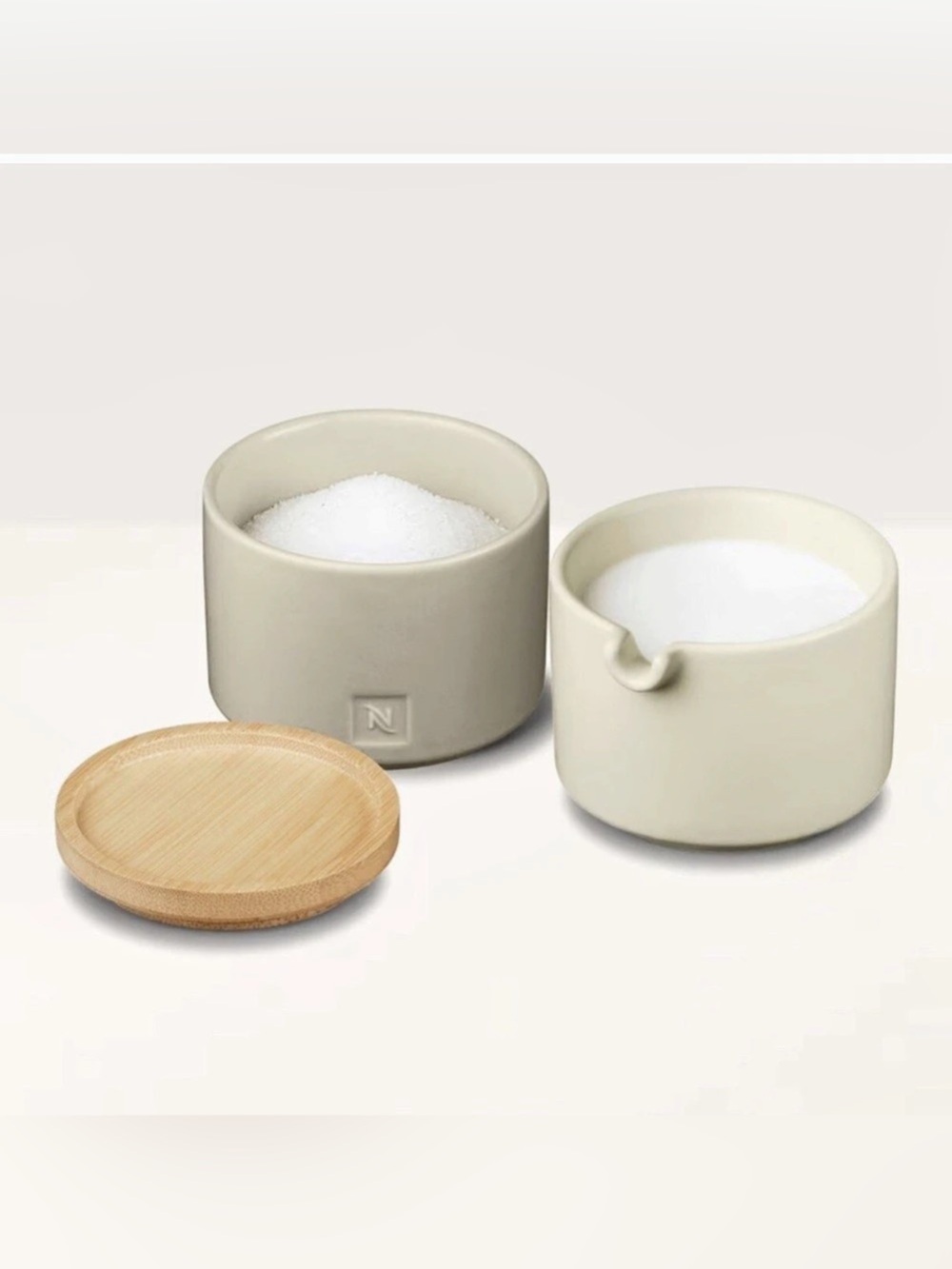 Nespresso Barista Stackable Serving Set Ceramic Cream & Brown